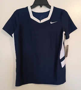 Nike Youth Girls Short Sleeve Athletic Sports Jersey TShirt Navy Blue Large - Picture 1 of 2