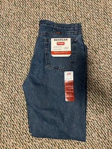 Rustler by Wrangler | Men's 38x32 Classic Regular Fit Straight Leg Jeans NWT - Picture 1 of 3