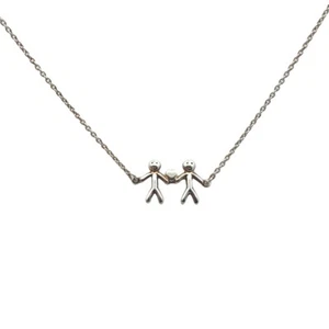 925 Sterling Silver Family Necklace 2 People RRP£40 NP110290 Boxed - Picture 1 of 5