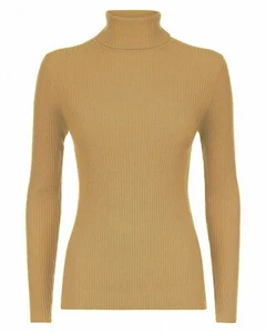 WOMEN LADIES RIBBED POLO NECK TOP JUMPER TURTLE ROLL NECK FULL SLEEVE PLAIN TOP - Picture 1 of 19