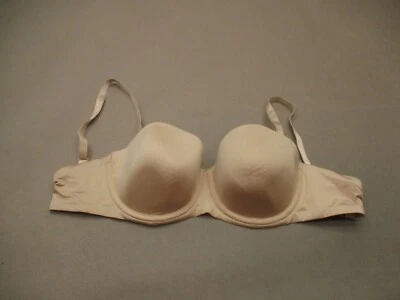 38D H&M Mujer Beige Satinado Forrado Cierre Trasero Ajustable Demi Bra 6P Foto 1 de 4