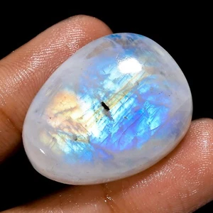 Natural Rainbow Moonstone Egg Shape Cabochon Gemstone 61 Carat 30X23X9 mm - Picture 1 of 5