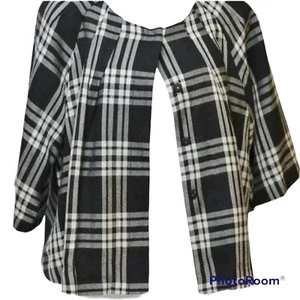 Larry Levin Black & White Cape Sz10 Buttons Excellent Condition So Cute!! - Picture 1 of 12