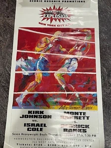 Leroy Neiman Banks Barrett NYC 2000 Heavy Weight Explosion Boxing 20X36 Poster - Picture 1 of 4