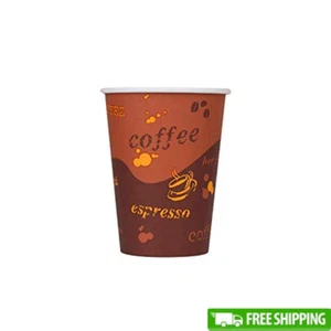 12oz Disposable Paper Hot Coffee Cups Leak-Resistant Cafes Restaurants 1000 ct - Picture 1 of 6