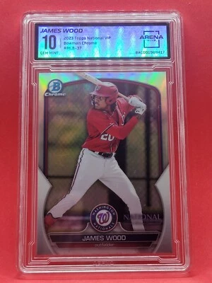 JAMES WOOD 2023 BOWMAN CHROME NATIONAL SPORTS CONVENTION Arena Club 10 MLB37 9~M - Image 1 of 2