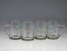 Set of 4 Vintage Atomic Mid-Century Modern Federal Glass Amoeba Beer Mugs c.1955