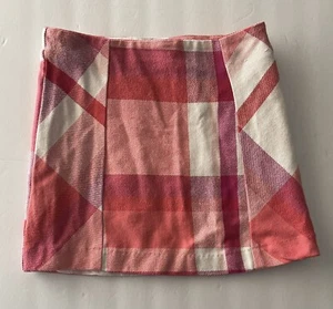 Gymboree Skirt Girls 7 Plaid Woodland Wonder Coral Pink Lined Straight Short - Picture 1 of 6