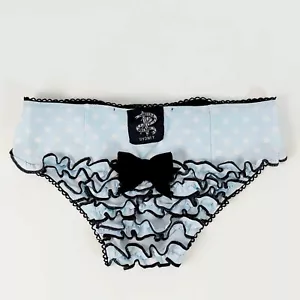 Wheels and Dollbaby Blue Polka Dot Ruffle Show Girl Knickers Size 10 - RARE ITEM - Picture 1 of 4