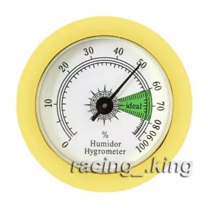 50MM Gold Frame Analog Hygrometer For Cigar Humidor Replacement NEW - Picture 1 of 5
