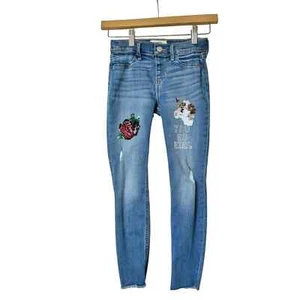 Abercrombie Kids Pull On Jean Legging Sequin Rose & Unicorn You Go Girl Sz 9/10 - Picture 1 of 12