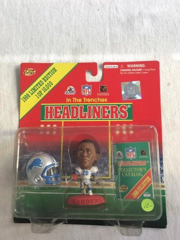 BARRY SANDERS 1998 Limited Edition In The Trenches Headliners NFL Action Figure Cover