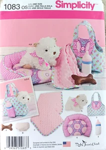 Simplicity 1083 One Size Stuffed Puppy Pattern With Accessories - Picture 1 of 3