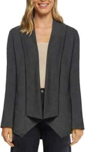 Max & Mia Ladies’ Drape Front Cardigan - Dark Gray - Large - 3s1 - Picture 1 of 3