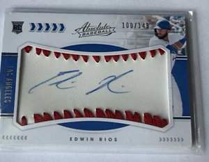2020 Panini Absolute Rookie Baseball Material Signatures #158 Edwin Rios 100/149 - Picture 1 of 4