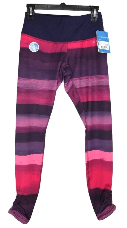  Pantalones de mujer Brooks reversibles Greenlight Tight SE NUEVOS CON ETIQUETAS azul marino paisaje/flor claro XS Foto 1 de 4