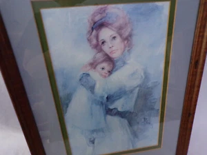 Irene Borg "Mother & Child" Framed Double Matted Signed Lithograph E25 - Picture 1 of 9