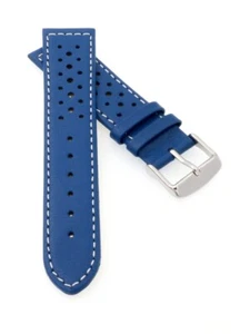 Softleder Uhrenarmband Modell Sportiva königsblau 16 mm - Picture 1 of 3