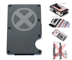 Cool X-Men Symbol RFID Blocking Money Clip Aluminum Credit Card Holder Wallet - Picture 1 of 19
