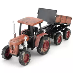 Farm Tractor Toy with Tipping Trailer Metal Diecast Model Toys Set Kids Bronze - Picture 1 of 12