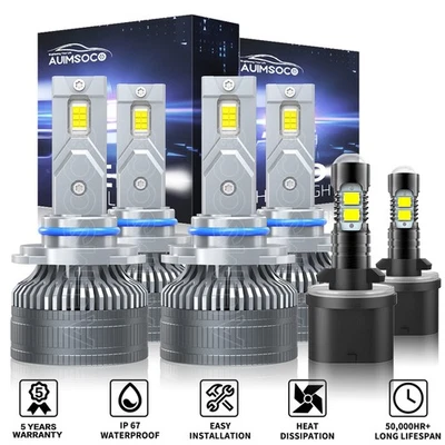 6000K LED Headlight Fog Light Bulbs For Chevrolet Impala Sedan 4-Door 2000-2005 Foto 1 de 4
