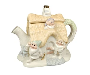 Vintage Lenox Seven Dwarfs Cottage Teapot Fine Ivory China - Picture 1 of 12