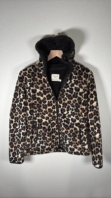 Sudadera con capucha para mujer Faded Glory estampado de leopardo polar forrada Sherpa XS Foto 1 de 4