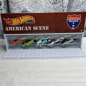 HOT WHEELS PREMIUM AMERICAN SCENE SHIPPING CONTAINER BIN 5 CARS - Picture 1 of 18