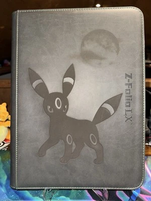 BCW Z-Folio 9 Bolsillos LX Gris Personalizado Láser Grabado Umbreon Moonbreon Carpeta Foto 1 de 3