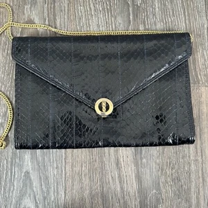 Vintage Morris Moskowitz schwarz Reptilleder Leder Schulter Handtasche Clutch Handtasche - Bild 1 von 9