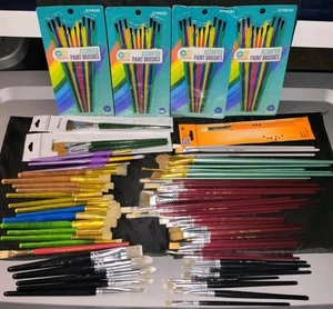 (104) Plaid One Stroke Donna Dewberry Fine Touch Craft Smart Paint Brushes + + - Picture 1 of 24