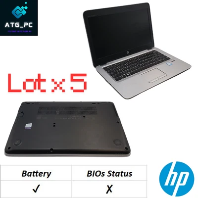 Lote 5 Laptop HP EliteBook 820 G4 Intel Core i5-7ª Generación 4GB RAM Sin SSD/OS/Adaptador Foto 1 de 4