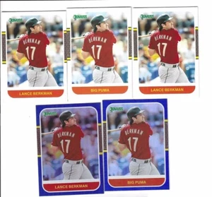 2021 Donruss LANCE BERKMAN 2X RETRO BASE 1 X SP BIG PUMA 1 BLUE HOLO 1 SP BLUE - Picture 1 of 1