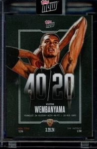 2024 Topps Now #VW-5 Victor Wembanyama RC Rookie Youngest in History 40/20 (Qty) - Picture 1 of 2