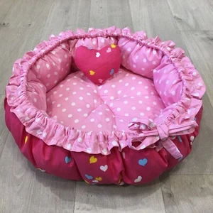 Handmade Pure Cotton Pink H Pet Dog Puppy Cat Kitten Bed Kennel House Mat sofa - Picture 1 of 18