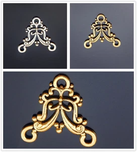 Bronze/Gold/Silver Alloy Floral Connectors Pendants Charms Jewelry Findings - Picture 1 of 15