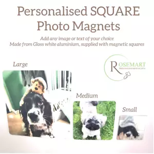 Personalised Square Photo Picture Custom Made metal Fridge Magnets - Picture 1 of 6