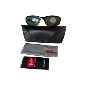 Ray Ban PREDATOR Polished Black POLARIZED Green Len Sunglass ITALY RB 4115 - Picture 1 of 18
