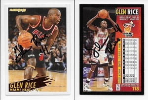 Glen Rice Heat signed front & back 1994-95 Fleer basketball card 118 auto 1/1 - Picture 1 of 3