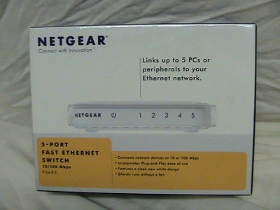 1 USED NETGEAR 5 PORT FAST ETHERNET SWITCH FS605NA 10/10Mbps - Image 1 of 4