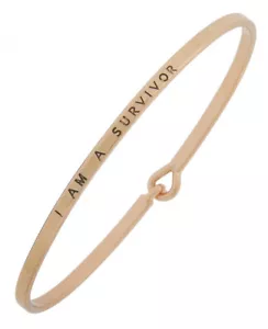 I am a Survivor 3mm Message Brass Bangle - Picture 1 of 5