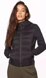 LULULEMON DOWN AND AROUND Sz 4 Black Jacket EUC 800 Fill Down - Picture 1 of 14