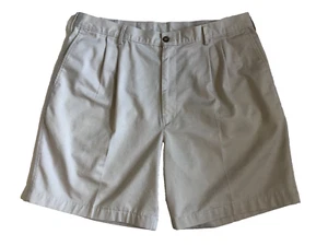 Haggar Size 38 Cotton Pleated Men's Shorts Light Beige - Picture 1 of 7