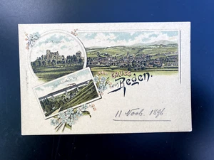 Litho-Postkarte - Gruss aus Regen - um 1900 - Bild 1 von 2