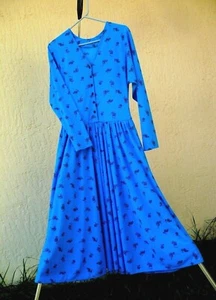 VTG 80S LIZ CLAIBORNE XS S BLUE LOW WAIST FLARE FLORAL SOFT DRESS WOMEN KOREAN  - Picture 1 of 7