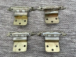 LOT OF 4 RUSTY METAL HINGES HARDWARE CABINET -FURNITURE- DOOR-FRENCH PROVINCIAL - Picture 1 of 3