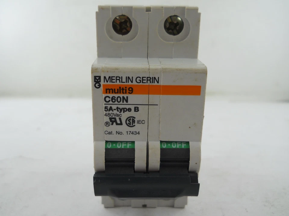 MERLIN-GERIN Square D C60N 5A-type B 277VAC MULTI 9 Circuit Breaker #17434 ~ New - Image 1 of 4