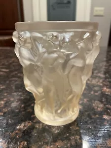 Vaso Lalique Bacchantes Ghiacciato Donna Nudo 5,75"" Lucentezza Oro - Foto 1 di 11