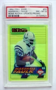 MARSHALL FAULK 1994 COLLECTOR'S EDGE RC ROOKIE BOSS UPDATE PROMO PSA 8 POP WARNE - Picture 1 of 5