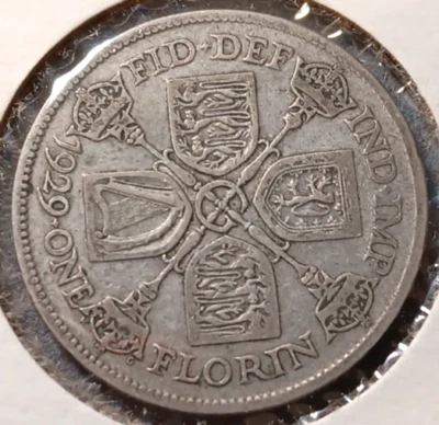 1929 Great Britain Florin 2 Shillings .500 Silver Coin - Image 1 of 2